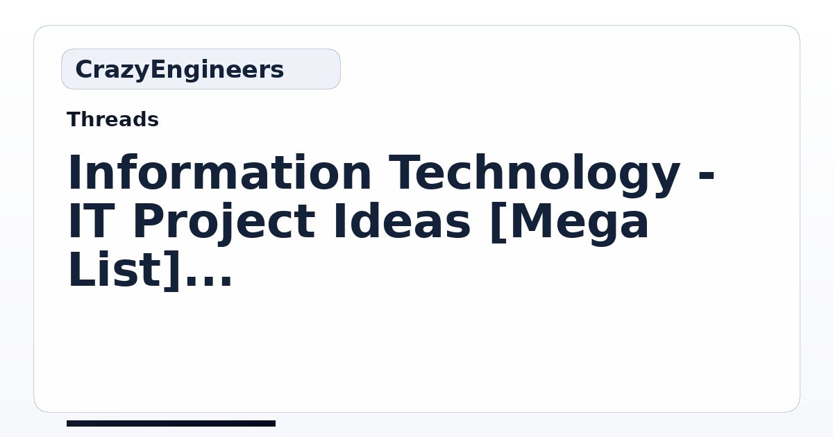 Information Technology - IT Project Ideas [Mega List] For Third/Final ...